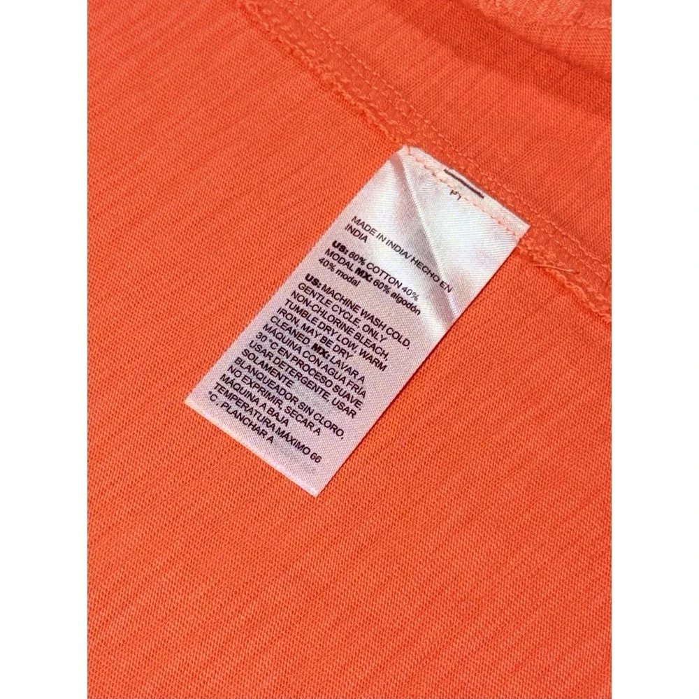 Chico's lightweight orange/coral open-front blazer/cardigan Size L